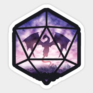 Purple Sky Dragon D20 Sticker